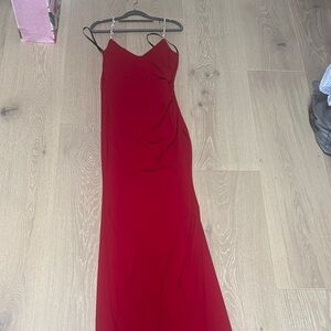 Windsor Red Maxi Dress with Spaghetti Straps